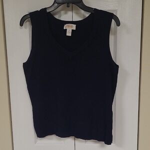 Talbots Womens Classic Navy Blue Layering Sleeveless Vest Size M